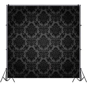Large 8x8ft Black Damask Backdrop Vintage $25 (brand new)